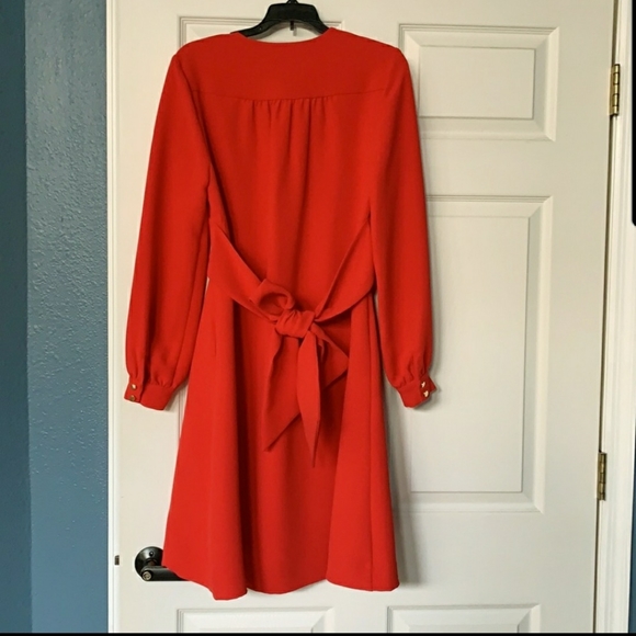 Kate Spade BNWOT Tie Waist Cocktail and Holiday dress. Lollipop Red color - Picture 9 of 12
